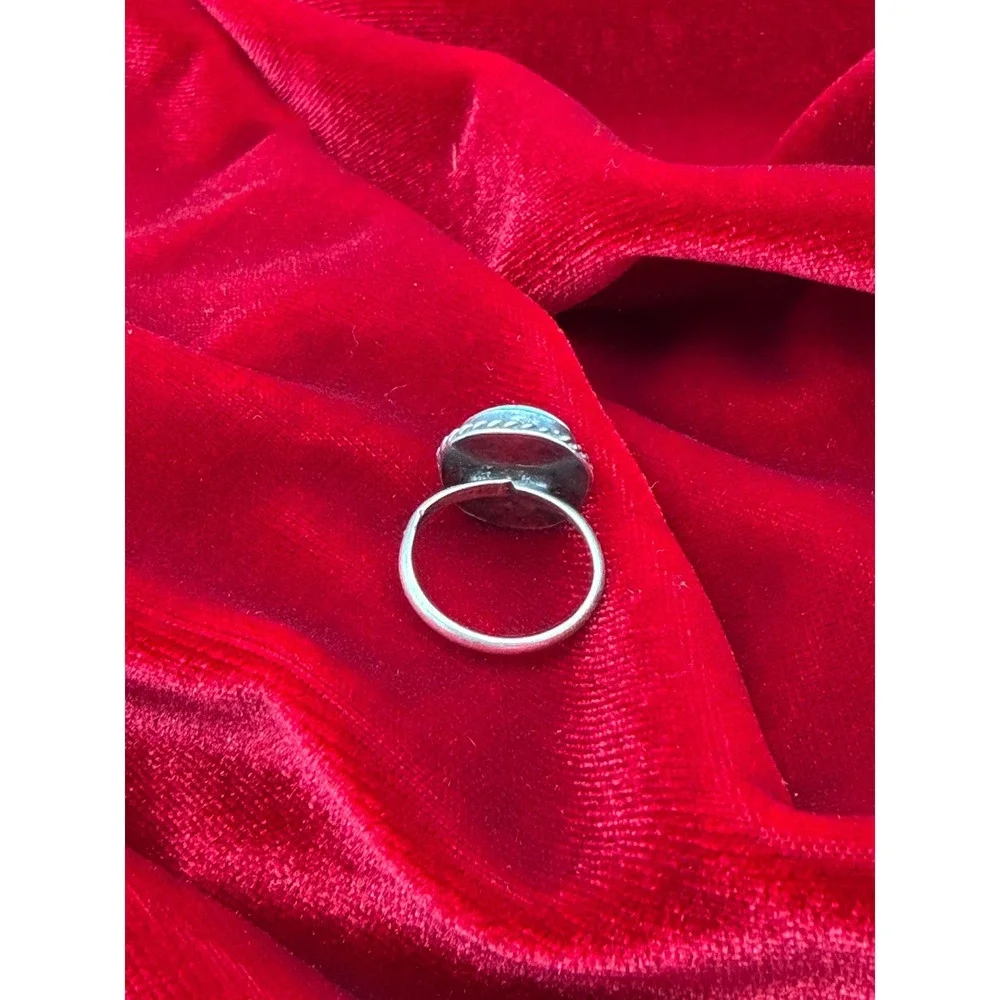 Vintage Sterling Silver Turquoise Ring Size 2.5 Southwestern Pinky Ring Boho